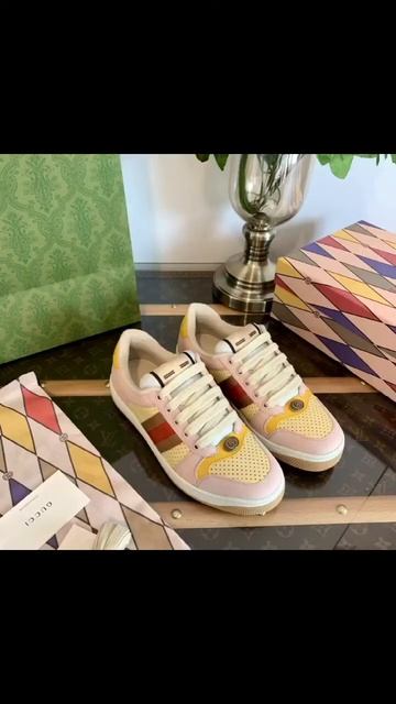 New Guc GG Women's Screener leather sneaker men's Screener leather sneaker shoes смотреть онлайн