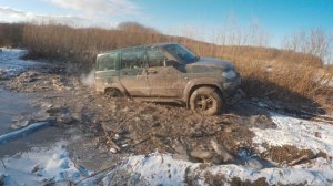 Уаз Патриот Липучка 265 70 16 + Цепи, болотце лёд