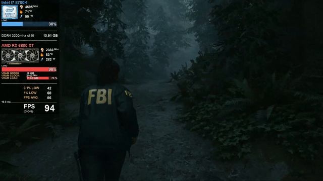 Alan Wake 2 - FSR3 Frame Generation Mod - 6800XT - 1440P Max Settigns RTX OFF