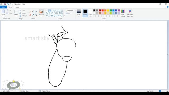 How to draw housefly || MS PAINT || smart sky