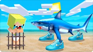 😥 МЕНЯ ПРЕСЛЕДУЕТ АКУЛА ТРАЛАЛЕЛО ТРАЛАЛА в МАЙНКРАФТ! НУБИК ШЕДИ ЛЕСКА