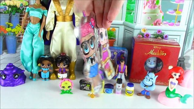 Barbie Aladdin Family with Custom LOL Surprise Disney Princess Jasmine + Dolls Dress UP смотреть онлайн