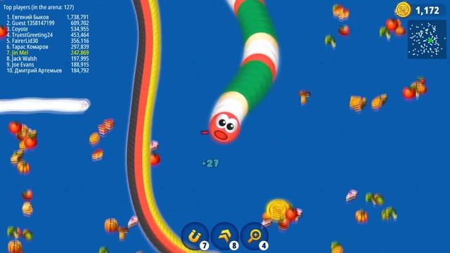 WormsZone.io 001 Slither Snake Top 01 /Best World Record Snake Epic WormsZoneio #06 смотреть онлайн
