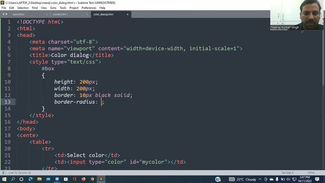 JavaScript | Color dialog | By:- Neeraj Kumar Singh | #javascript #program смотреть онлайн