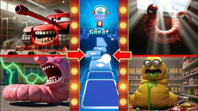 Танк Маккуина🆚 ЧЕРВЬ-ПАУК🆚 КИБЕР-ЧЕРВЬ СВИНКА Пеппа🆚 Пародия на миньонов-КИБЕР-ЧЕРВЕЙ