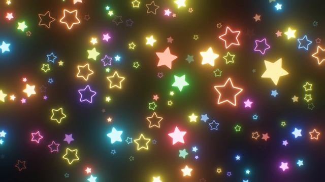 Falling Neon Rainbow Stars 💠 1 Hour Animated Looping 3D Wallpaper Background смотреть онлайн