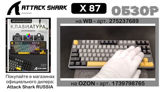 ATTACK SHARK X87 ОБЗОР | МЕХАНИЧЕСКАЯ TKL-КЛАВИАТУРА С RGB И GASKET MOUNT | GAMING KEYBOARD | ГАЙД смотреть онлайн