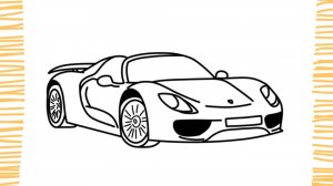 Как нарисовать машину PORSCHE 918 I шаг за шагом