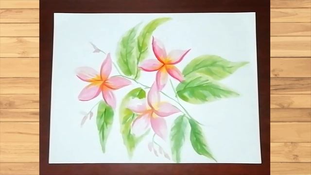 Pink Plumeria Painting with Watercolor #antaraartcafe смотреть онлайн
