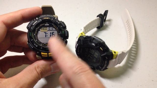 Casio G-Shock (GBD-H1000-1A7) vs. Pro Trek (PRG-240) | Backlight View смотреть онлайн