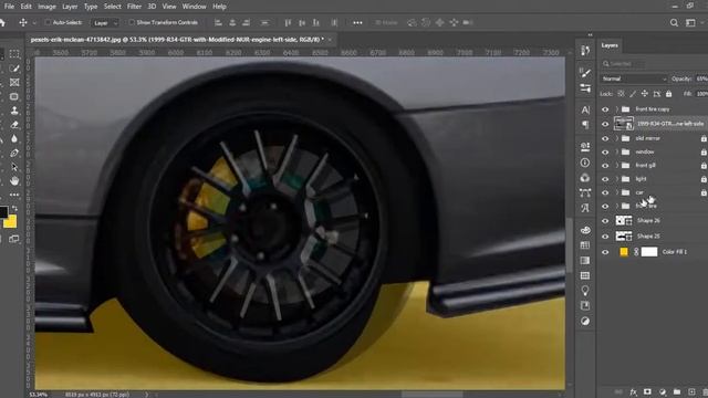 Animation of a car in Photoshop 2020 [Speed Art] смотреть онлайн