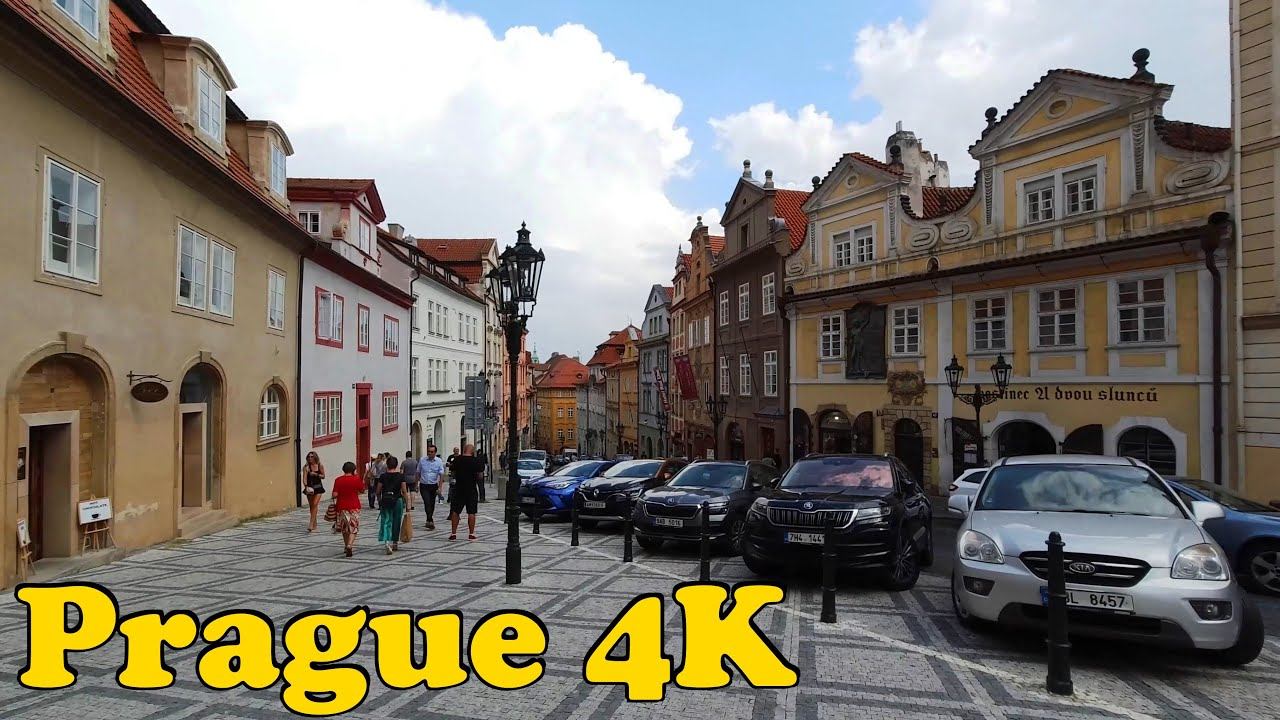 Prague Czech Republic. Walking Tour [4K]. Prague Castle - Malá Strana - Old Town - Vinohrady.