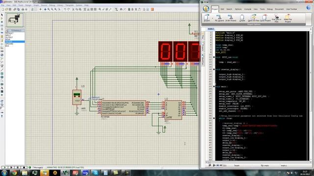 simple thermometer with lm35 , pic 16f688 and 7 segment display , with CCS code смотреть онлайн