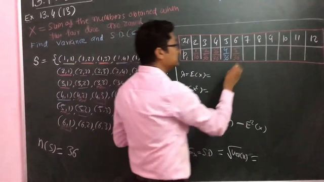 13 Let X denote the sum of the numbers obtained when two fair dice are |Ch13 |Probability |Maths|L1 смотреть онлайн