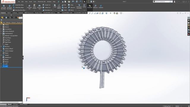 Solidworks Create 3D Model [Coil Power Inductor Micrometals HF-130125-2 Core] смотреть онлайн
