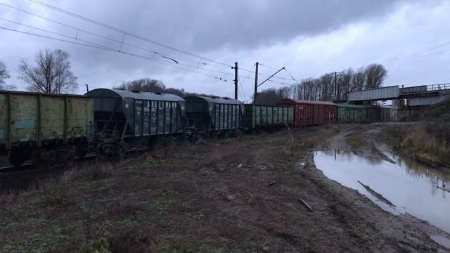 Тепловоз ТЭМ14-0047 с грузовым поездом смотреть онлайн
