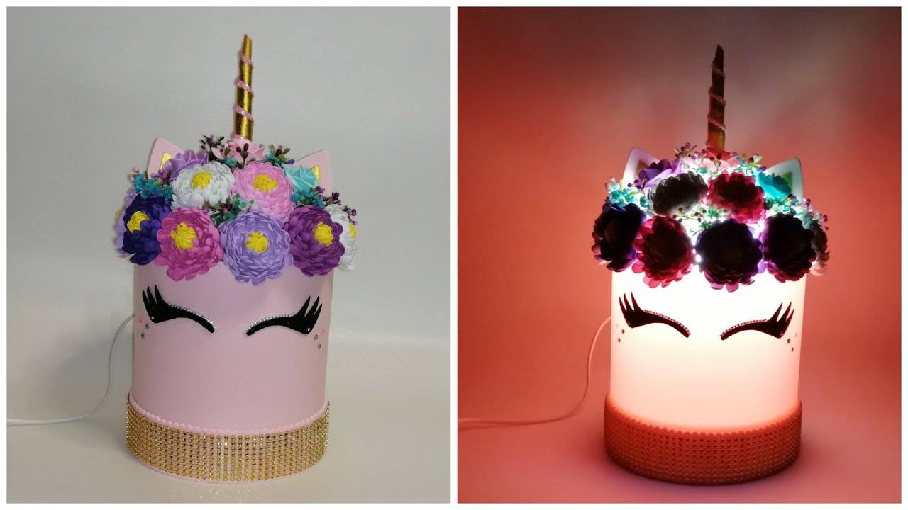 Светильник из изолона.Цветы из фоамирана.Шляпная коробка.Единорог. смотреть онлайн