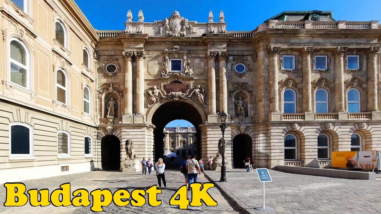 Budapest Hungary  Walking Tour [4K] Buda Castle - Vajdahunyad Castle