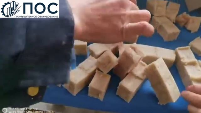 Линия производства кубиков из замороженного мяса, рыбы или птицы. Нарезка на гильотине. 20х20, 30х3 смотреть онлайн