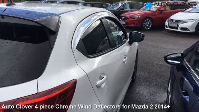 Auto Clover Chrome Wind Deflectors Set For Mazda 2 2014+ (4 Pieces)