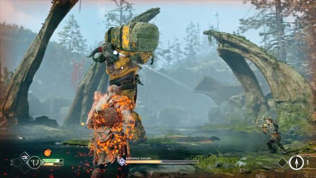 God of War 4 - Fire Troll Boss Fight #3 (God of War 2018) PS4 Pro смотреть онлайн