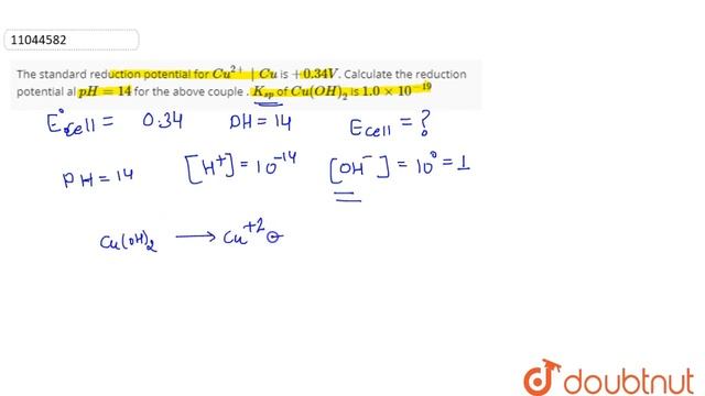 The standard reduction potential for `Cu^(2+)|Cu` is `+0.34V`. Calculate the reduction potential al смотреть онлайн