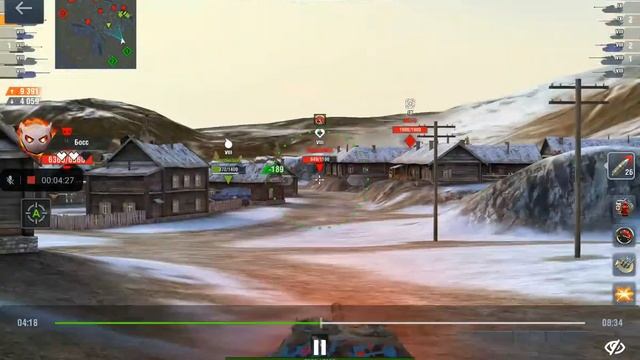 Tanks Blitz/прикольный риплей в режиме Big Boss