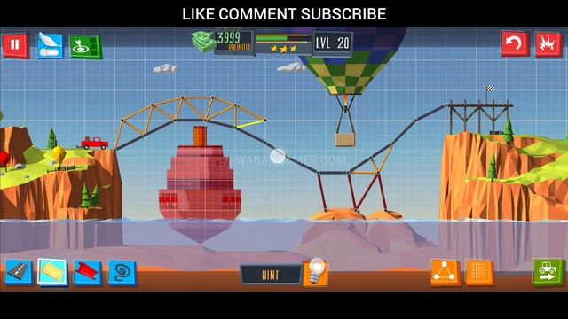 Build A Bridge Level 20 3 STAR смотреть онлайн