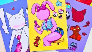 Книга с наклейками Sprunki Sinner Edition с модом Полицейские Пинки и заключенный Мруна