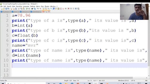 CSE 21 PYTHON CLASS 12 | TYPE CONVERSION |SRINIVAS | MVR смотреть онлайн