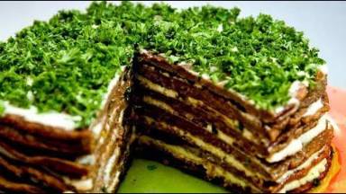 Печеночный торт с омлетом смотреть онлайн