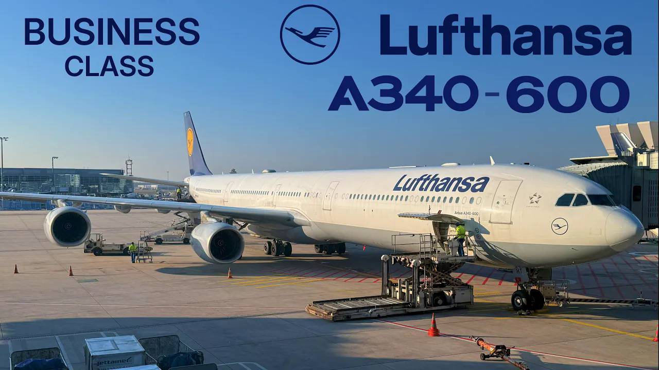BUSINESS New York JFK - Frankfurt Lufthansa Airbus A340-600 [FULL FLIGHT REPORT] Rare A340 ! смотреть онлайн