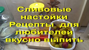 Сливовые настойки для любителей получить удовольствие.. Два рецепта.