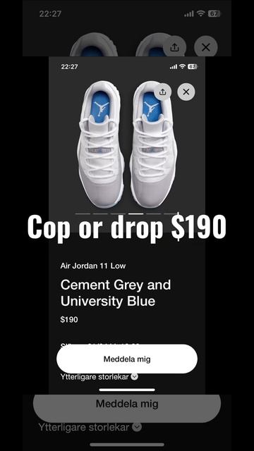 Cop or drop Jordan 11 Low cement grey and university blue смотреть онлайн