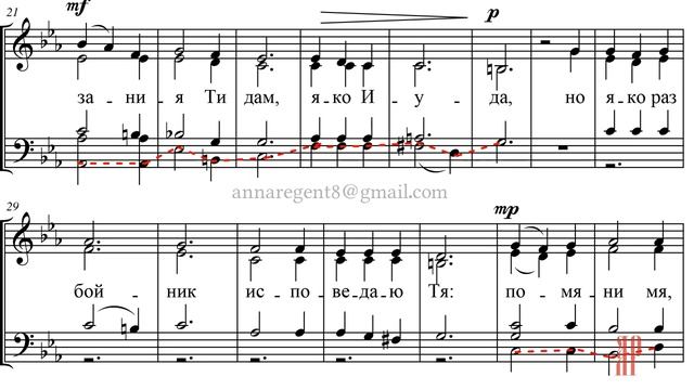 ВЕЧЕРИ ТВОЕЯ ТАЙНЫЯ, А. Алексеева - Басовая партия смотреть онлайн