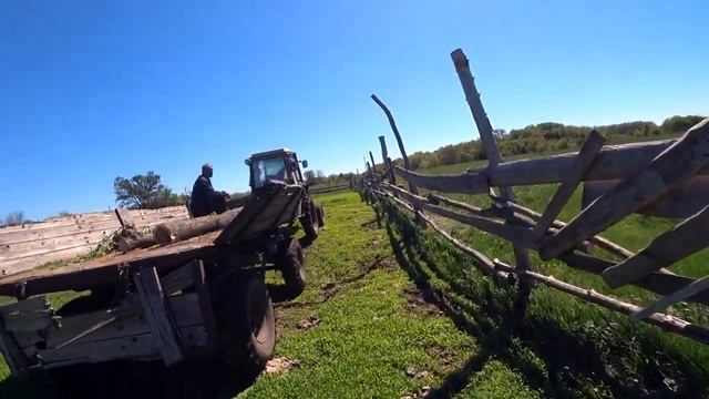 ремонт пропашной сеялки.развозим новые столбы на базы смотреть онлайн