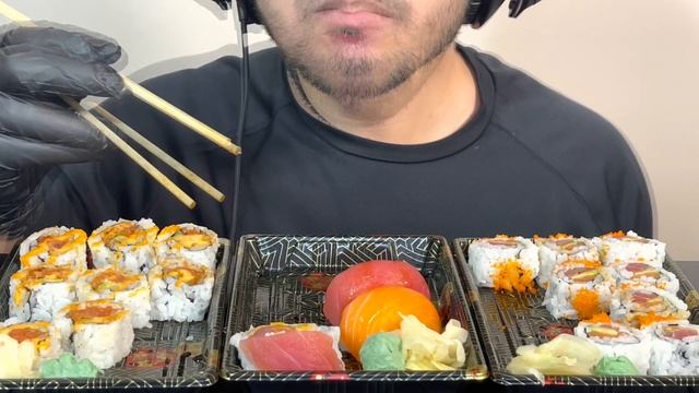 SUSHI MUKBANG | SPICY TUNA ROLL | NEW YORK ROLL | SALMON & TUNA ROLL | TOS ASMR смотреть онлайн