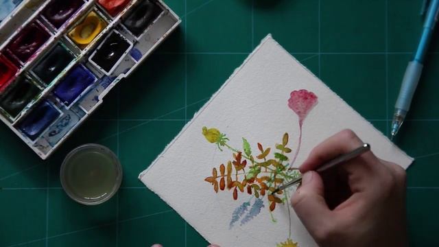 How to paint a floral watercolour #ajane смотреть онлайн