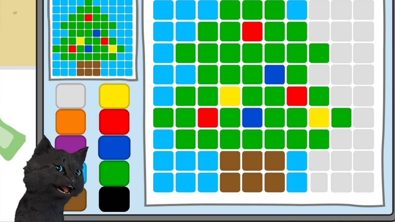 ТРИ КОТА СОБИРАЕМ ЁЛКУ ИЗ ЦВЕТНЫХ КВАДРАТИКОВ С ГОВОРЯЩИМ СУПЕР КОТОМ ( ИГРА для ДЕТЕЙ ) #127 смотреть онлайн