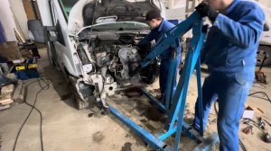 Снятие двигателя Форд транзит 2014г.