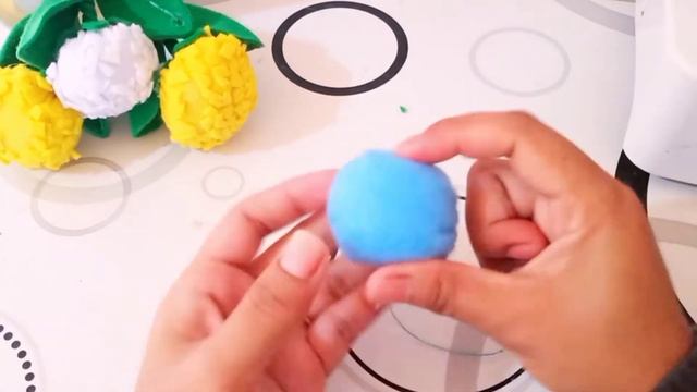 DIY Flower Pom - Pom flanel || cara membuat bunga pom pom kain flanel || kain flanel смотреть онлайн