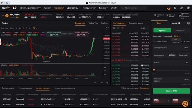 Что такое спотовая торговля на ByBit. Как купить крипту на спотовом рынке. Торговля на споте с нуля смотреть онлайн