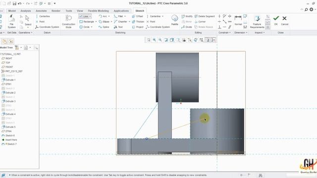 Tutorial 12 | Creo Tutorial | Part Modelling смотреть онлайн