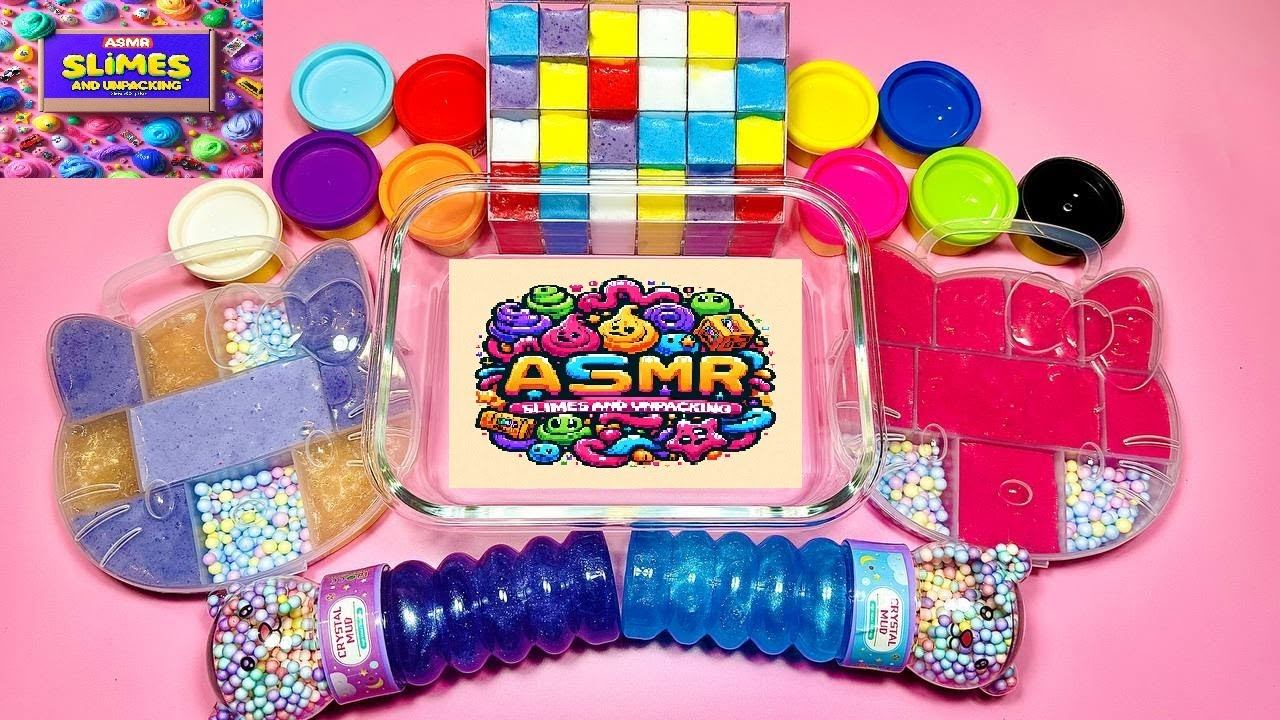 Slime Mixing Random ASMR  SATISFYING WITH CLAY PIPING BAG & FOAM SLIME And GLITTER