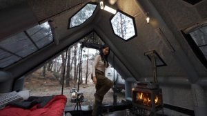 Отдых в палатке в сильный дождь