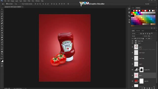 Professional Graphic Design, Tomato Ketchup Poster Design смотреть онлайн