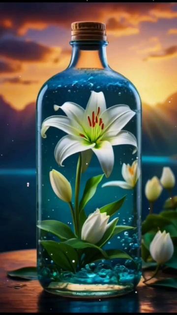 Beautiful Flowers in aesthetic clear bottle #Flowers #aesthetic #AIimages #Florist #aiart смотреть онлайн