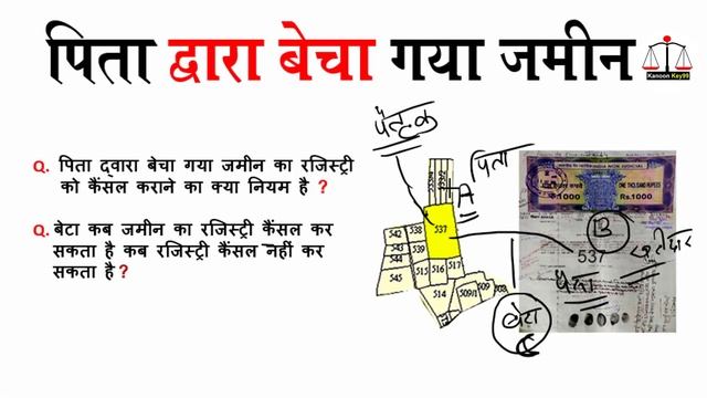 पिता द्वारा बेचा गया जमीन रजिस्ट्री को कैंसल कराएं | pita ko jamin bechne se kaise roke смотреть онлайн