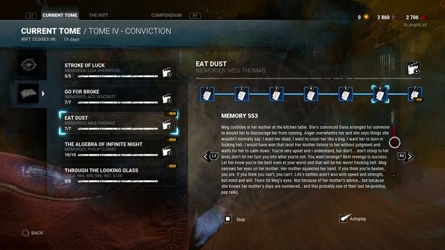 DEAD BY DAYLIGHT TOME IV - CONVICTION - ALL MEMORIES & LOGS смотреть онлайн