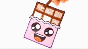 Как нарисовать шоколадку шаг за шагом и Как нарисовать яблоко